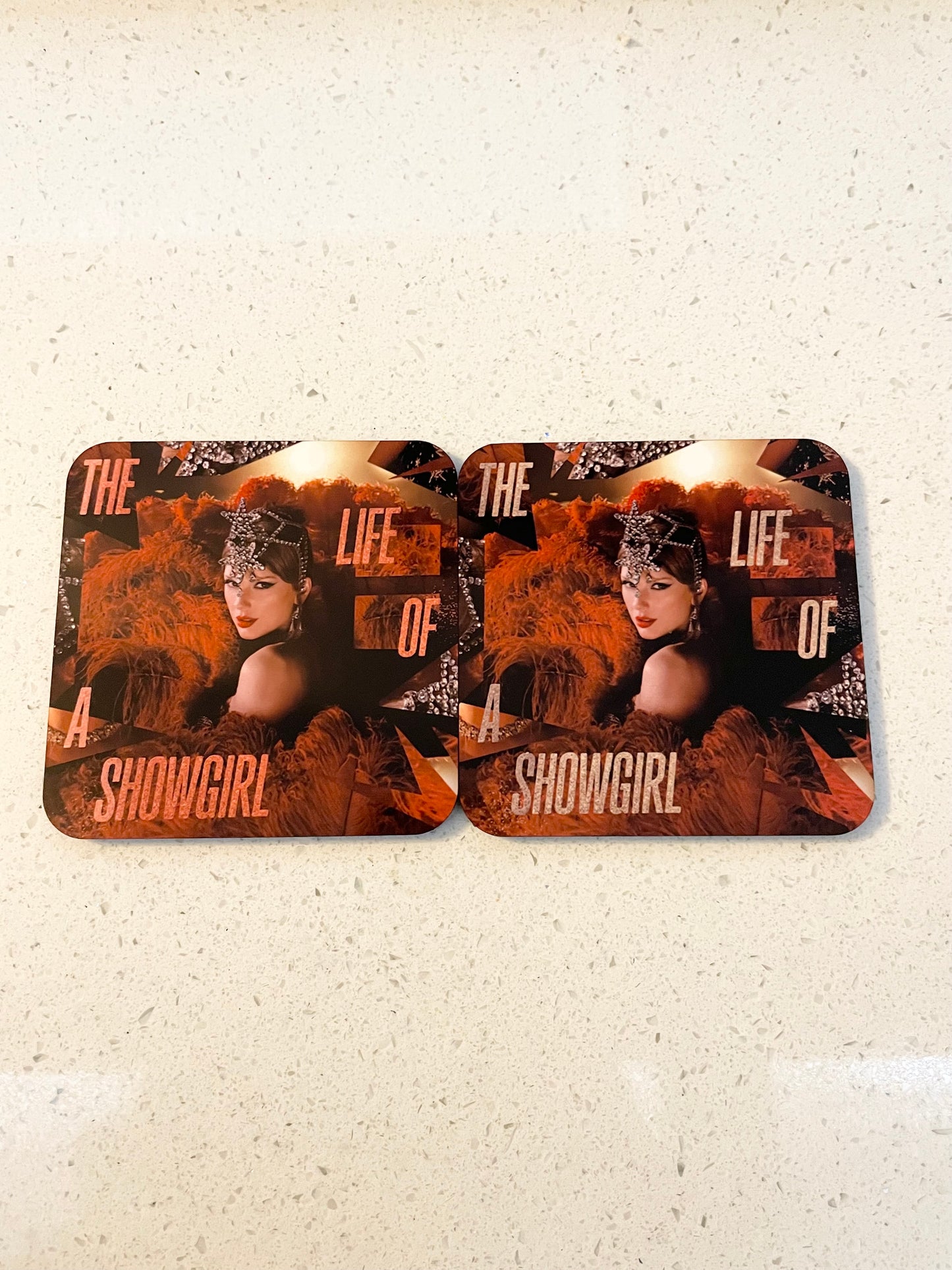 Taylor Swift The Life Of A Showgirl Vinyl Alt Cover Coaster