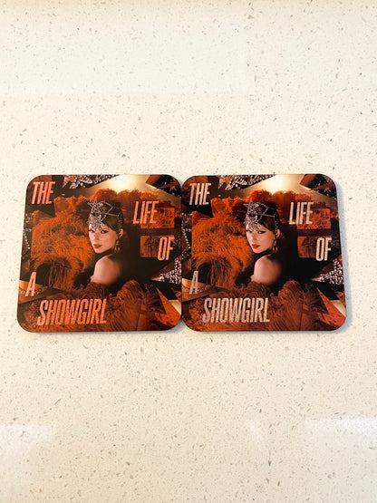 Taylor Swift The Life Of A Showgirl Vinyl Alt Cover Coaster