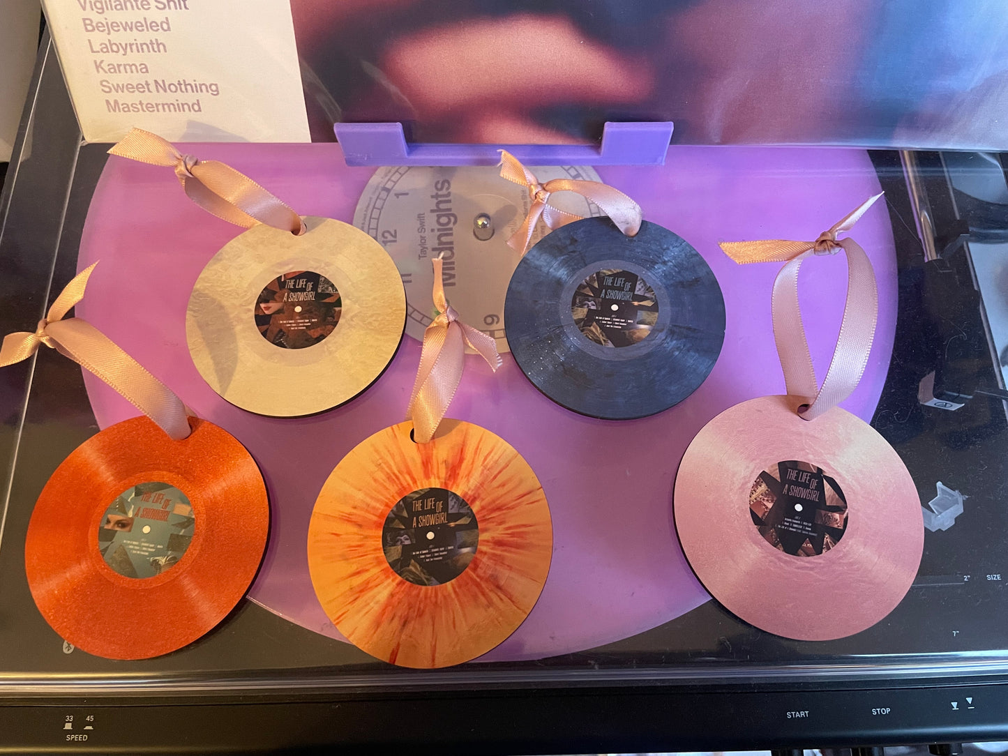 Taylor Swift The Life Of A Showgirl Vinyl ornament