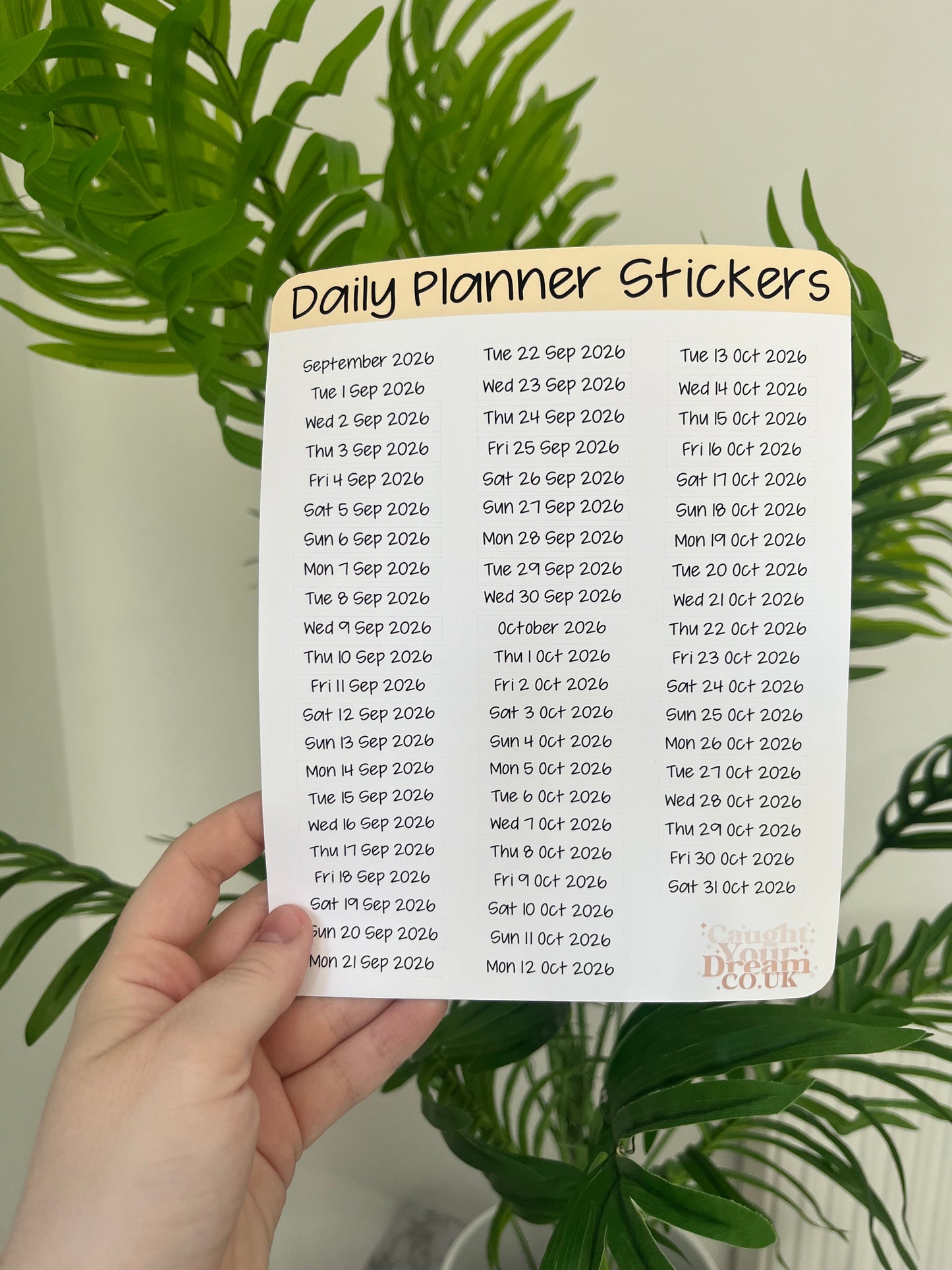 Daily Planner Day, Month & Year Stickers, Minimal Diary Labels