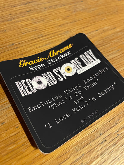 Gracie Abrams - The Secrest Of Us Live From Radio City Music Hall Record Store Day Hype Sticker