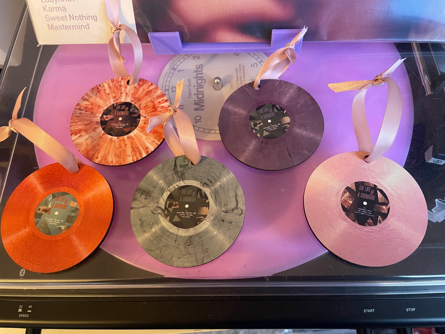 Taylor Swift The Life Of A Showgirl Vinyl ornament