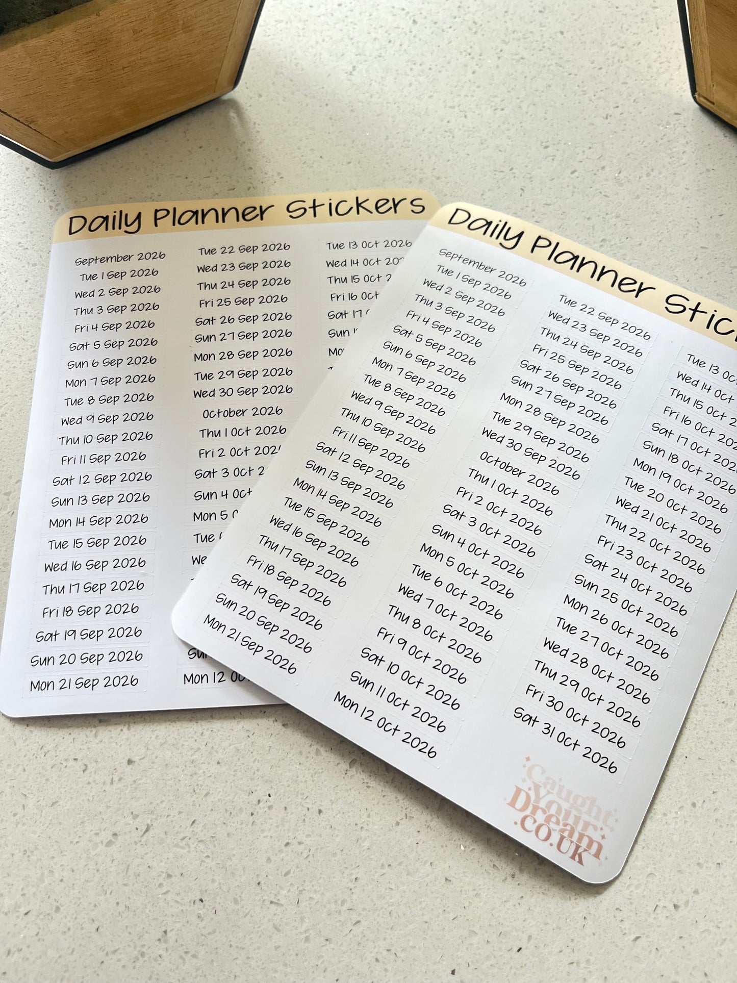 Daily Planner Day, Month & Year Stickers, Minimal Diary Labels