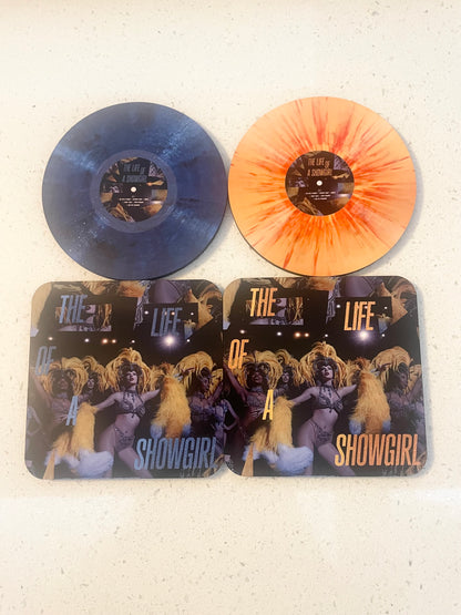 Taylor Swift The Life Of A Showgirl Vinyl Alt Cover and Vinyl Coaster Sets