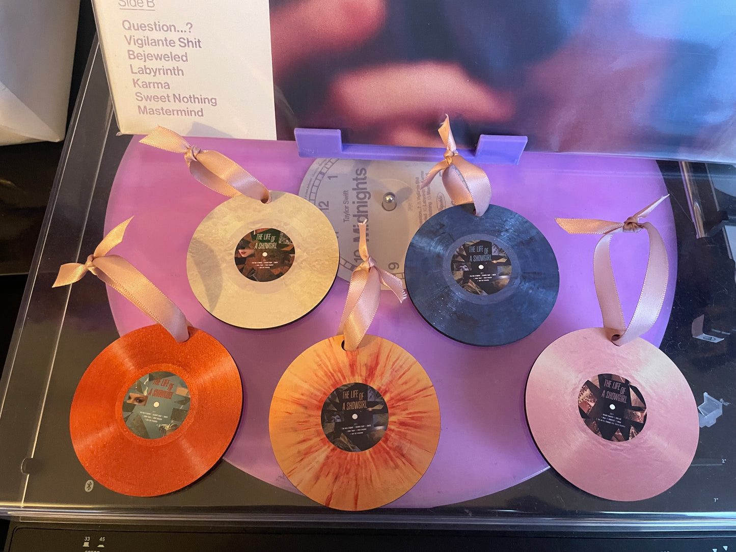 Taylor Swift The Life Of A Showgirl Vinyl ornament