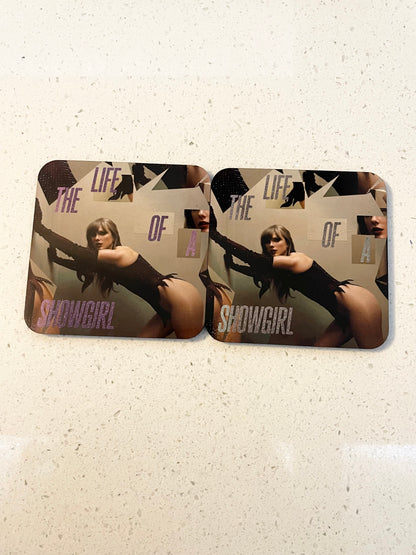 Taylor Swift The Life Of A Showgirl Vinyl Alt Cover Coaster