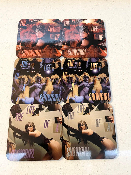 Taylor Swift The Life Of A Showgirl Vinyl Alt Cover Coaster