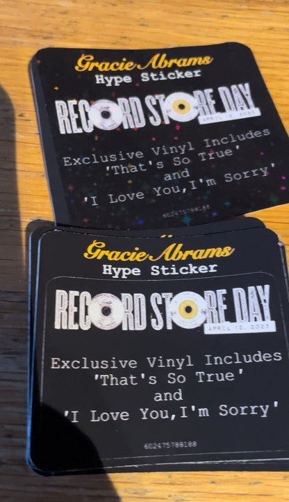 Gracie Abrams - The Secrest Of Us Live From Radio City Music Hall Record Store Day Hype Sticker
