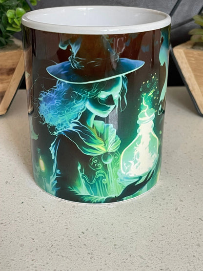 11oz Halloween witch mug, Halloween witches brew mug, Green witches Cup, Custom Tea Cup, Halloween coffee cup, Hot Drink mug, witches Halloween