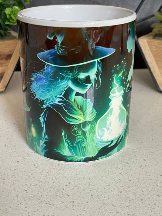 11oz Halloween witch mug, Halloween witches brew mug, Green witches Cup, Custom Tea Cup, Halloween coffee cup, Hot Drink mug, witches Halloween