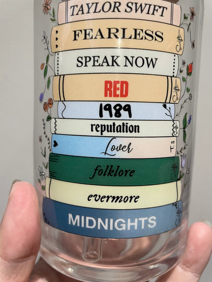 16oz Taylor Swift Libbey Glass With Straw