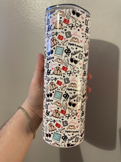 20oz Taylor Swift Era Pattern Tumbler