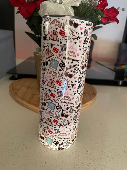 20oz Taylor Swift Era Pattern Tumbler