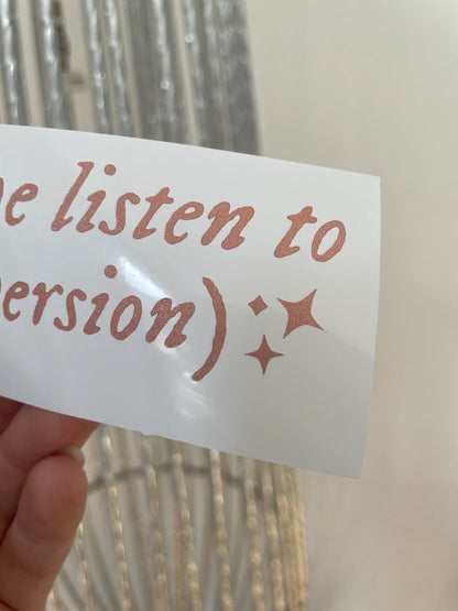 In This Car We Listen To (Taylor's Version) Taylor Siwft car decal