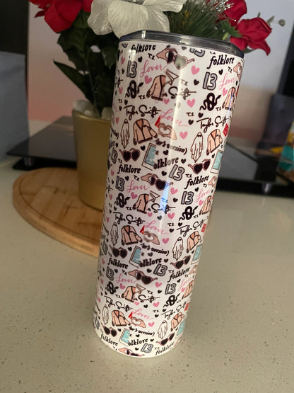 20oz Taylor Swift Era Pattern Tumbler
