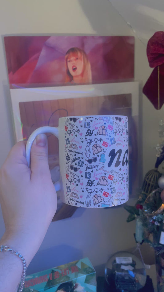 Personalised 11oz Taylor Swift Era Pattern Mug