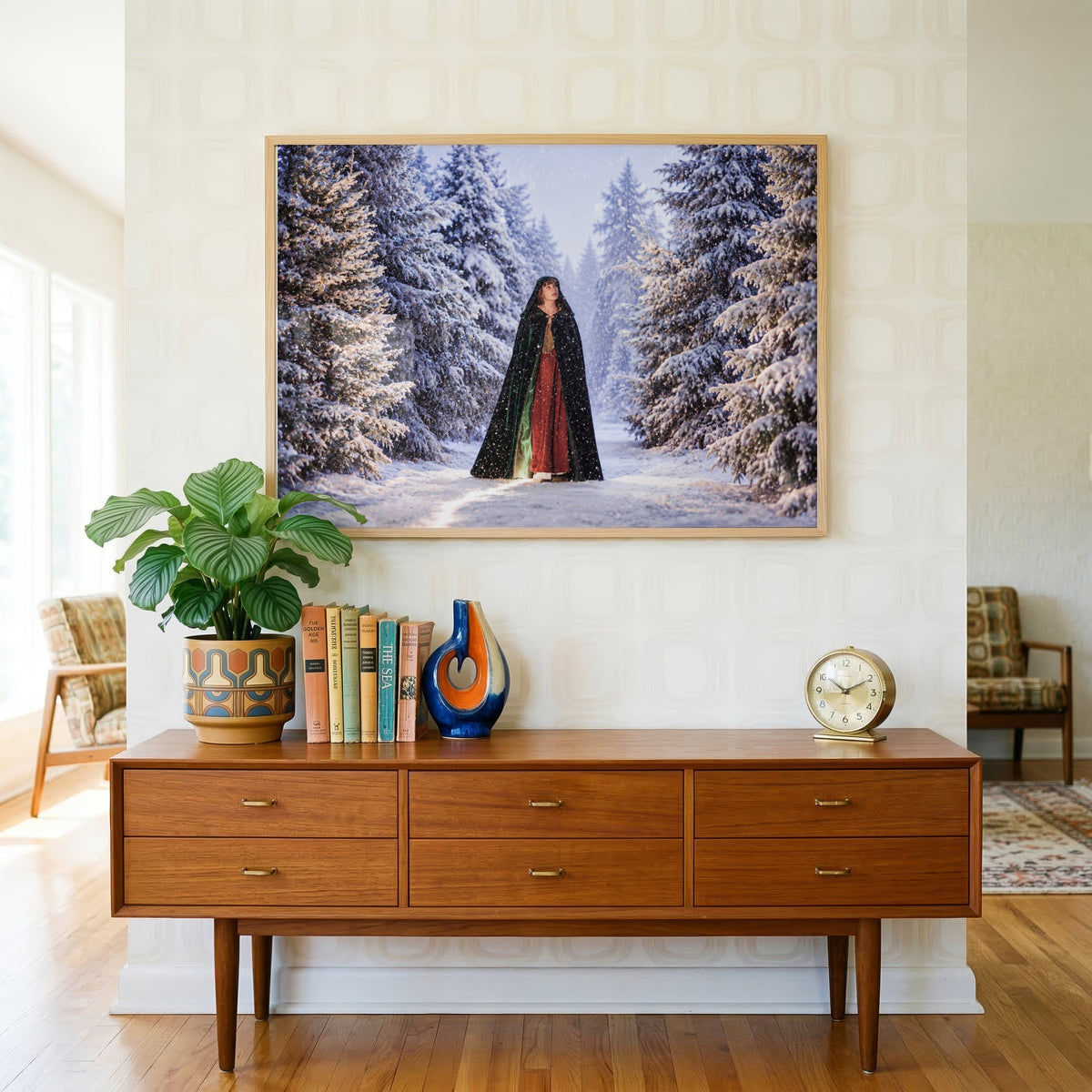 Taylor Swift Wildest Winter Print, Mystical Snow Scene, Dark Fantasy Art, Hooded Cloak
