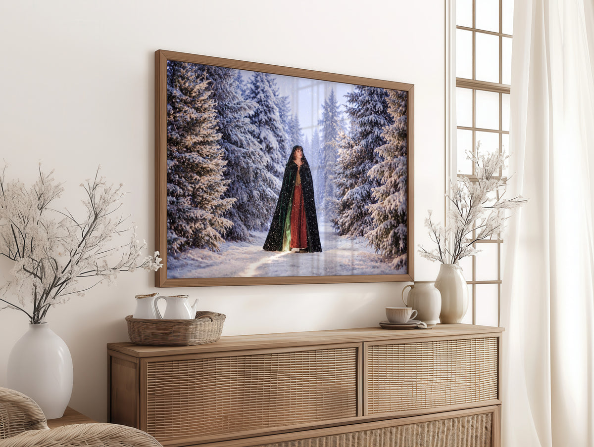 Taylor Swift Wildest Winter Print, Mystical Snow Scene, Dark Fantasy Art, Hooded Cloak