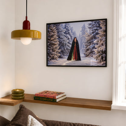 Taylor Swift Wildest Winter Print, Mystical Snow Scene, Dark Fantasy Art, Hooded Cloak