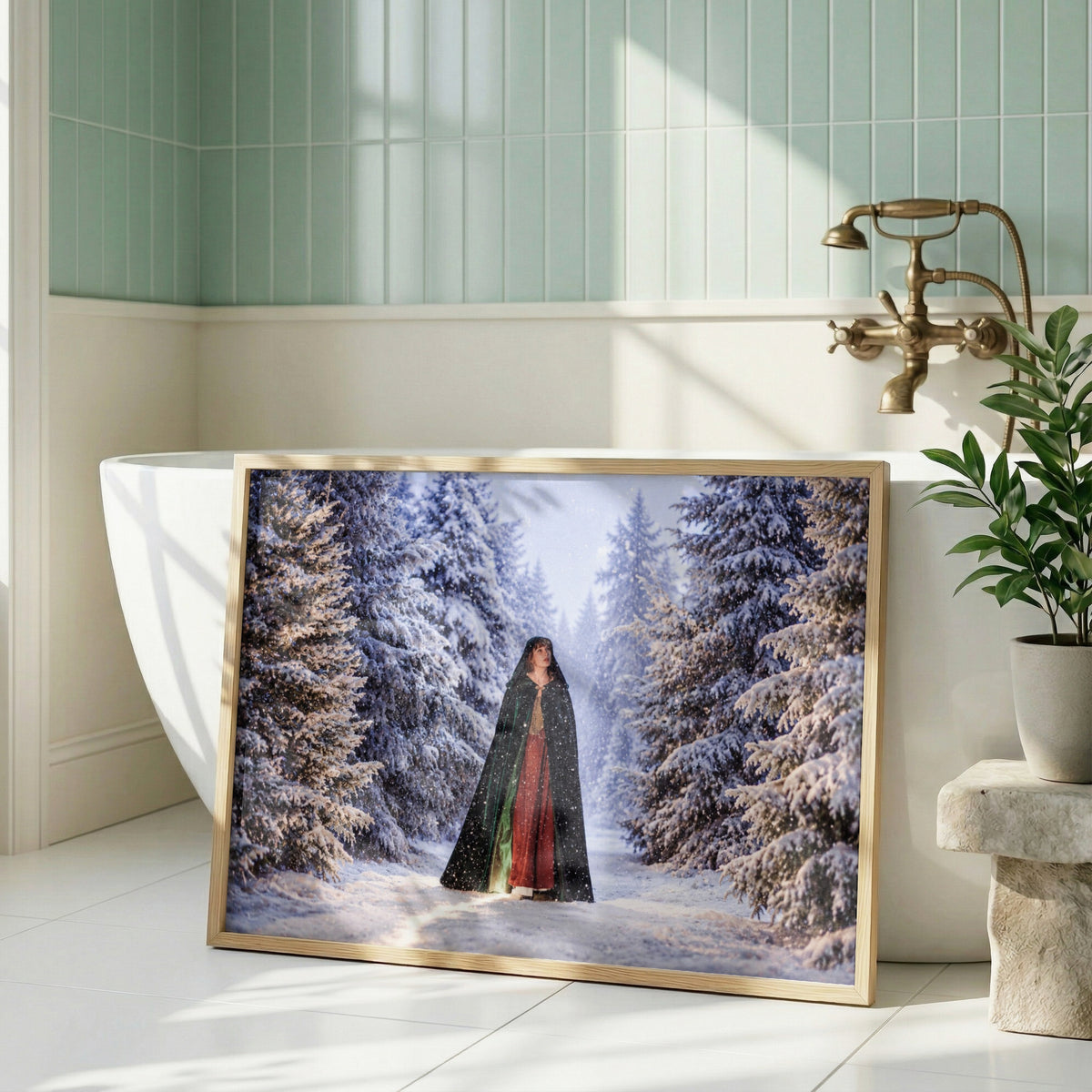 Taylor Swift Wildest Winter Print, Mystical Snow Scene, Dark Fantasy Art, Hooded Cloak